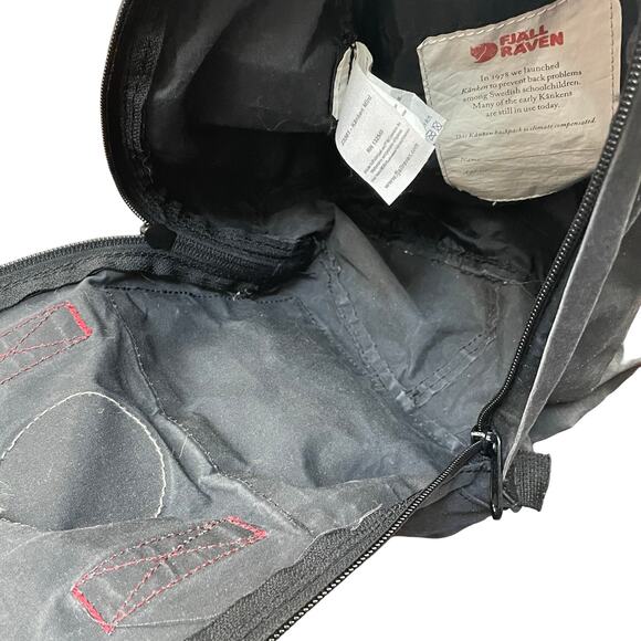 Fjallraven Kanken Mini Backpack Black Ox Red Straps 23561 Small 7L Daypack Bag main image 7